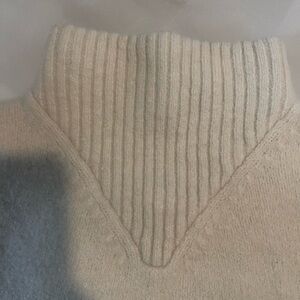 Madewell Cream Cowl Neck Sweater with Ribbed Knit